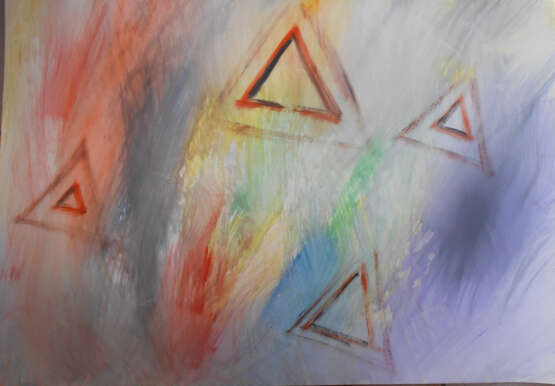 рождение бермудских треугольников Whatman paper Watercolor Abstract Expressionism 2021 - photo 1
