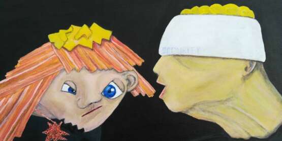 Painting “Gossip”, Canvas on the subframe, Acrylic paint, Contemporary art, Poland, 2021 - photo 3