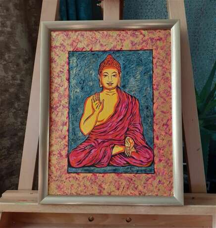Buddha Grundierte Hartfaserplatte Öl auf Faserplatte Religiöse Kunst Religiöses Genre Russland 2021 - Foto 7