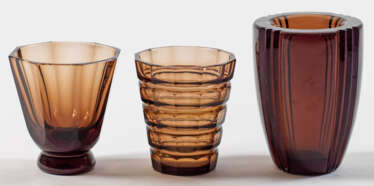 Drei Art Déco-Vasen von Daum