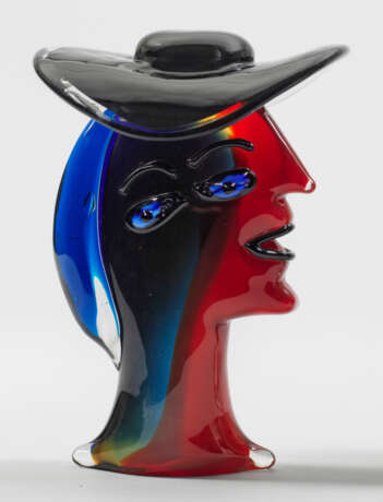Moderne Murano-Glasskulptur mit weiblichem Profilkopf - photo 1