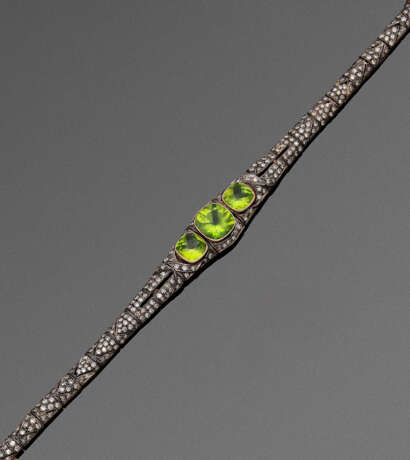 Peridot-Diamant-Armband im Art Deco-Stil in Ajour - photo 1