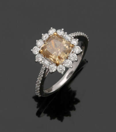 Eleganter Natural Fancy-Brown-Yellow-Diamantring - photo 1