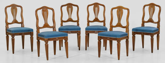 Satz von sechs Louis XVI-Stühlen - Foto 1
