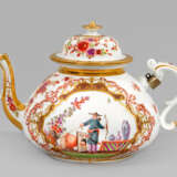 Teekanne mit seltenen Hoeroldt-Chinoiserien - Foto 1