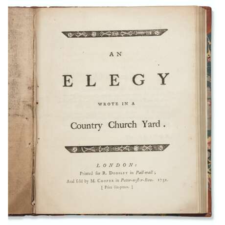 [GRAY, Thomas (1716-1771)] An Elegy Wrote in a Country Churc... - фото 1
