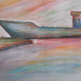 Painting “old ship”, Whatman paper, Watercolor painting, Expressionist, бытовой сюжетный, 2021 - photo 1