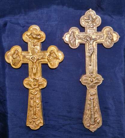 Пара старинных напрестольных крестов в стиле Русское Барокко “A pair of altar crosses. Baroque. 18c”,  2 pcs., Мастерская 