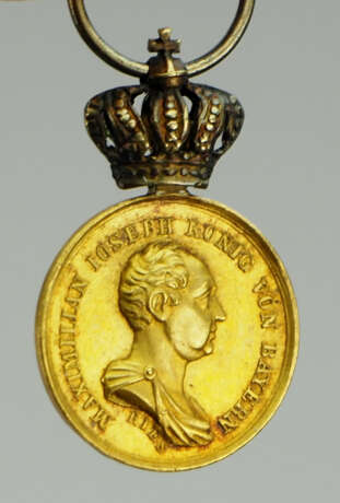Bayern: Civil-Verdienst-Medaille, in Gold Miniatur. - Foto 2