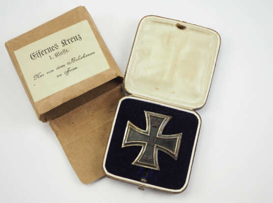 Preussen: Eisernes Kreuz, 1914, 1. Klasse, im Etui mit Überkarton - KO. - Foto 1