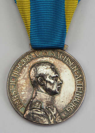 Sachsen-Altenburg: Herzog-Ernst-Medaille, in Silber. - Foto 1