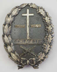 Freikorps: Schlageter-Gedächtnis-Bund: Schlageterschild 2. Form, mit Schwertern SPARTAKUS 1919/23.