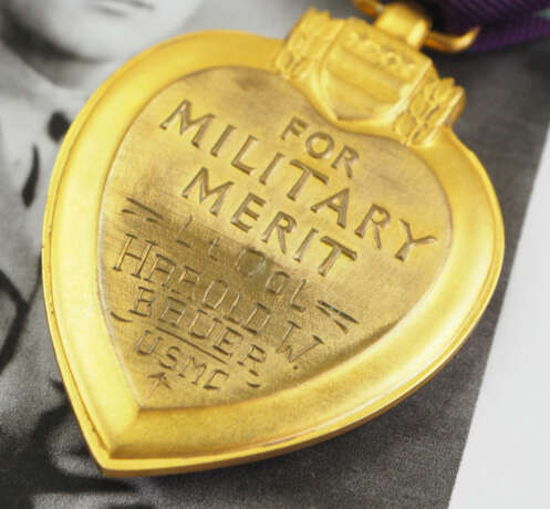 USA: Purple Heart - Lt. Col. Harold W. Bauer, U.S.M.C. - photo 2