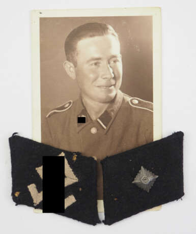 Waffen-SS: Paar Kragenspiegel für einen SS-Unterscharführer der 7. Freiwilligen Gebirgs-Division "Prinz Eugen". - Foto 1