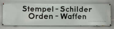 Emailleschild - Stempel / Schilder / Orden / Waffen.