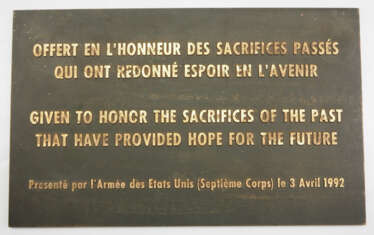 USA: Geschenkplakette für das 7. Corps - 3. April 1992.