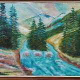 Painting “Mountain river”, Fiberboard, масло кисть, Impressionist, Landscape painting, Ukraine, 2020 - photo 1