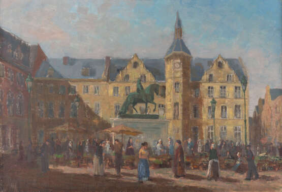 MAX ZANDER, DÜSSELDORFER MARKTPLATZ MIT REITERDENKMAL - Foto 1