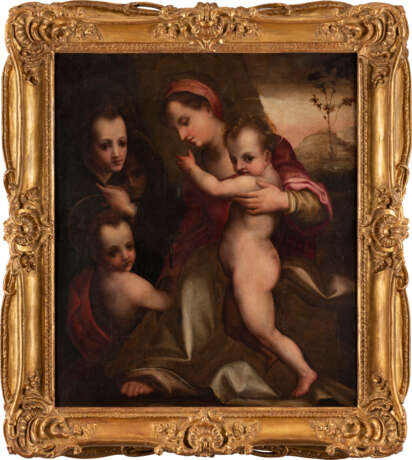 ANDRErstausgabe DEL SARTO (WEERKSTATT/SCHULE), MADONNA MIT DEM CHRISTUSKNABEN, JOHANNES DEM TÄUFER UND ENGELN - Foto 2