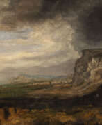 Hercules Pieterszoon Seghers. HERCULES PIETERSZOON (AUCH PIETERSZ) SEGHERS (ODER WERKSTATT), WEITE FELSIGE LANDSCHAFT BEI AUFKOMMENDEM GEWITTER