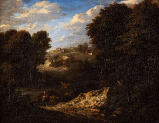 CORNELIS HUYSMANS (ZUGESCHRIEBEN), BEWALDETE HÜGELIGE LANDSCHAFT MIT VIEHHIRTEN - photo 1