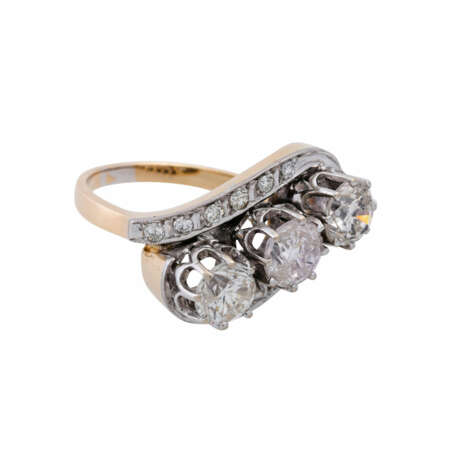 Ring mit 3 Altschliffdiamanten - Foto 1