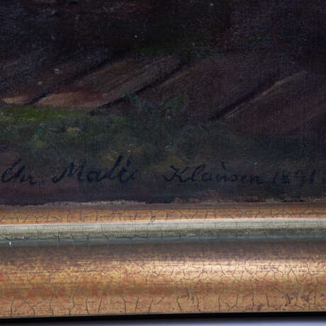 MALI, CHRISTIAN FRIEDRICH (1832-1906), "Hirte mit seiner Schafherde vor dem Haus", Klausen 1891, - фото 3