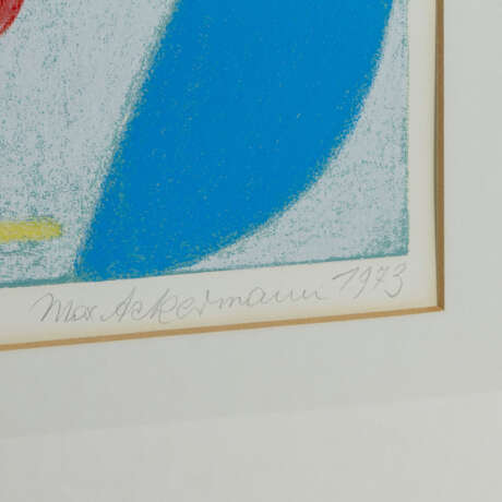 ACKERMANN, MAX (1887-1975, Prof.), "Abstrakte Komposition mit blauen und weißen Farbfeldern", - photo 4