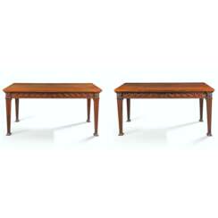 A PAIR OF EARLY GEORGE III MAHOGANY SERVING TABLES