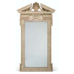 A GEORGE II WHITE-PAINTED PIER MIRROR