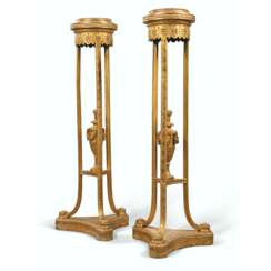 A PAIR OF GEORGE III GILTWOOD AND GILT-COMPOSITION TORCHERES