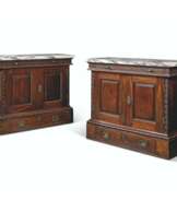 A PAIR OF GEORGE II MAHOGANY SIDE CABINETS
