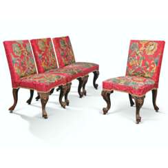 A SET OF FOUR GEORGE III MAHOGANY SIDE CHAIRS