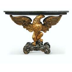 A WILLIAM AND MARY EBONISED AND GILTWOOD EAGLE CONSOLE TABLE