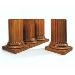 FOUR VICTORIAN WALNUT FLUTED BEDSIDE CABINETS