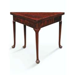 A GEORGE II MAHOGANY AND BURR-YEW TABLE