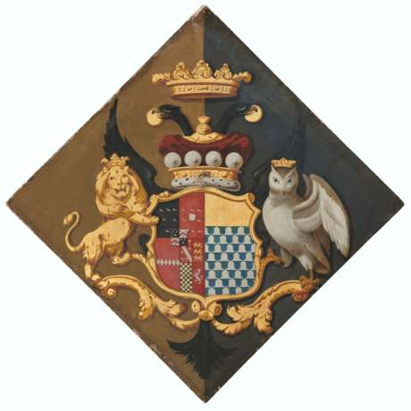 A WILLIAM IV PAINTED-CANVAS HATCHMENT WITH THE ARMS OF THE 11TH BARON ARUNDELL OF WARDOUR - фото 1
