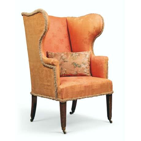 A VICTORIAN MAHOGANY EARED-WING ARMCHAIR - photo 1
