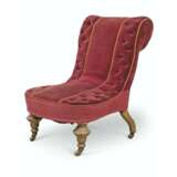 AN EARLY VICTORIAN GILTWOOD SLIPPER CHAIR - фото 1
