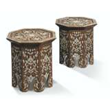 A PAIR OF SYRIAN MOTHER-OF-PEARL AND CAMEL-BONE-INLAID WALNUT OCTAGONAL OCCASIONAL TABLES - photo 1