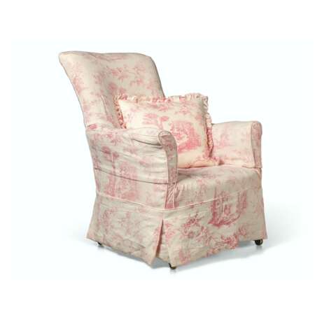 A WILLIAM IV GREY-PAINTED AND PARCEL-GILT EASY ARMCHAIR - Foto 1