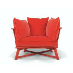 A RED-PAINTED ‘07’ DESIGN SPECIAL EDITION ARMCHAIR