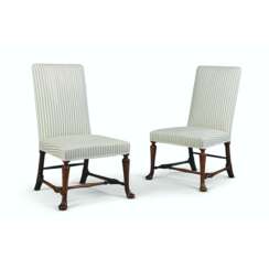 A PAIR OF GEORGE II WALNUT SIDE CHAIRS