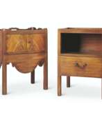 Bedside cabinet. TWO GEORGE III MAHOGANY BEDSIDE COMMODES