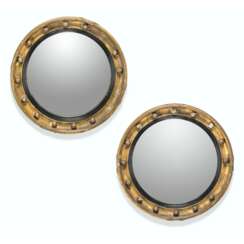 A PAIR OF ENGLISH GILTWOOD AND GILT-COMPOSITION CONVEX MIRRORS
