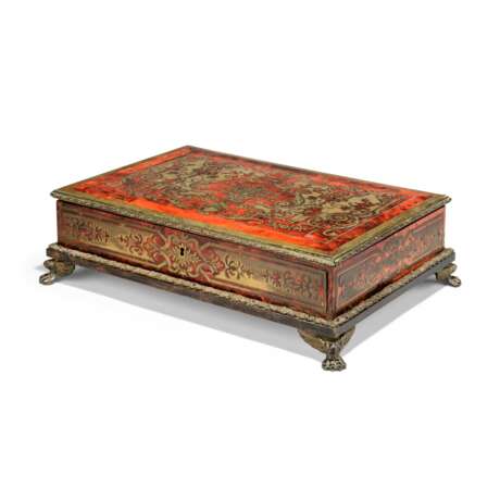 A VICTORIAN BRASS-INLAID TORTOISESHELL 'BOULLE MARQUETRY' AND ROSEWOOD BOX - photo 2