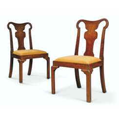 A PAIR OF ENGLISH MAHOGANY SIDE CHAIRS