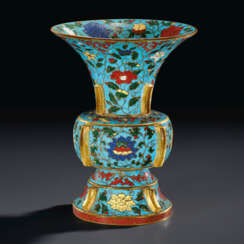 A VERY RARE AND EXCEPTIONAL IMPERIAL CLOISONN&#201; ENAMEL ZUN-FORM VASE