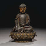 A GILT-LACQUERED BRONZE FIGURE OF THE MEDICINE BUDDHA - photo 1