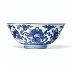 A BLUE AND WHITE &#39;DAOIST IMMORTALS&#39; BOWL
